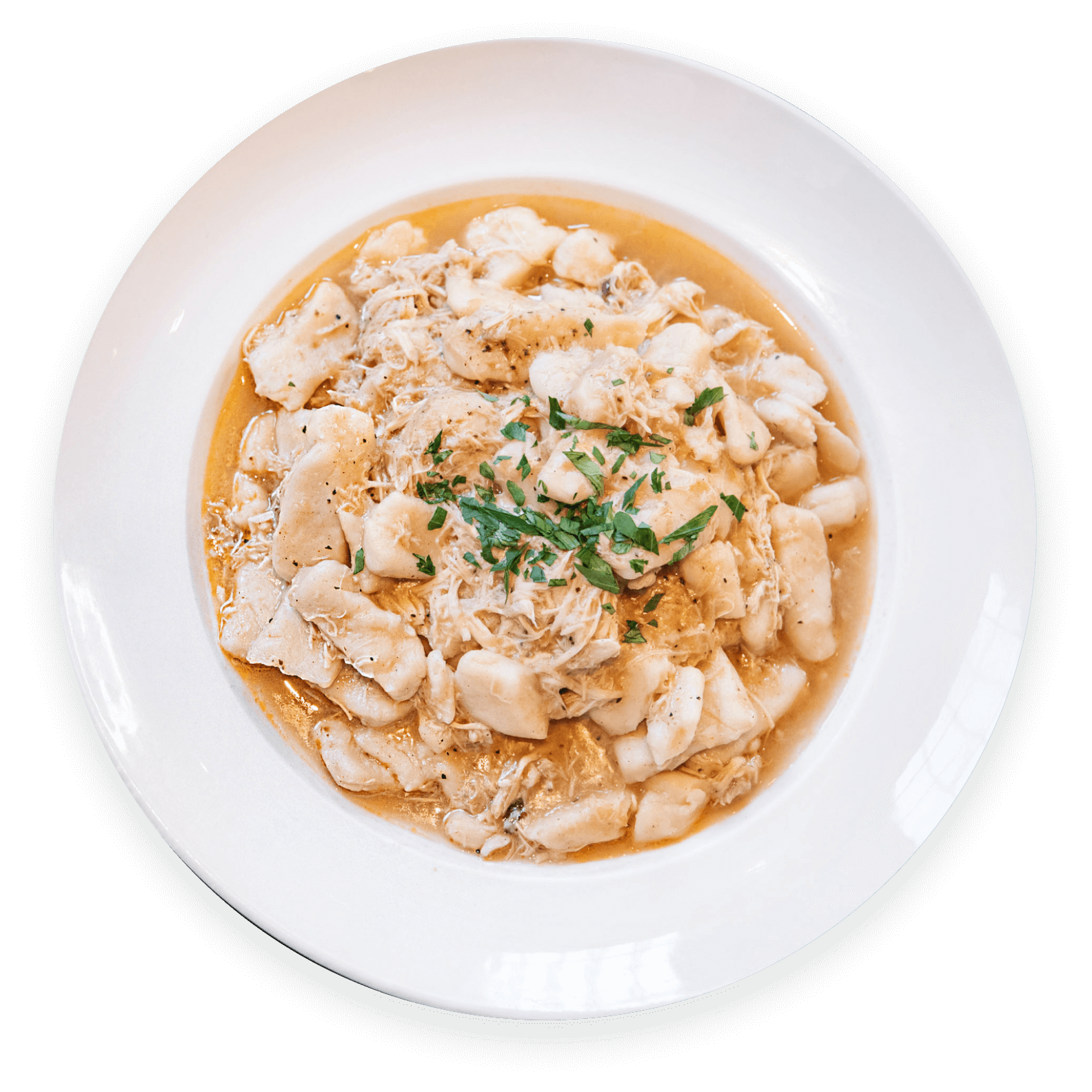 Southern chicken and dumplings served at Ellen’s Southern Kitchen in Dallas